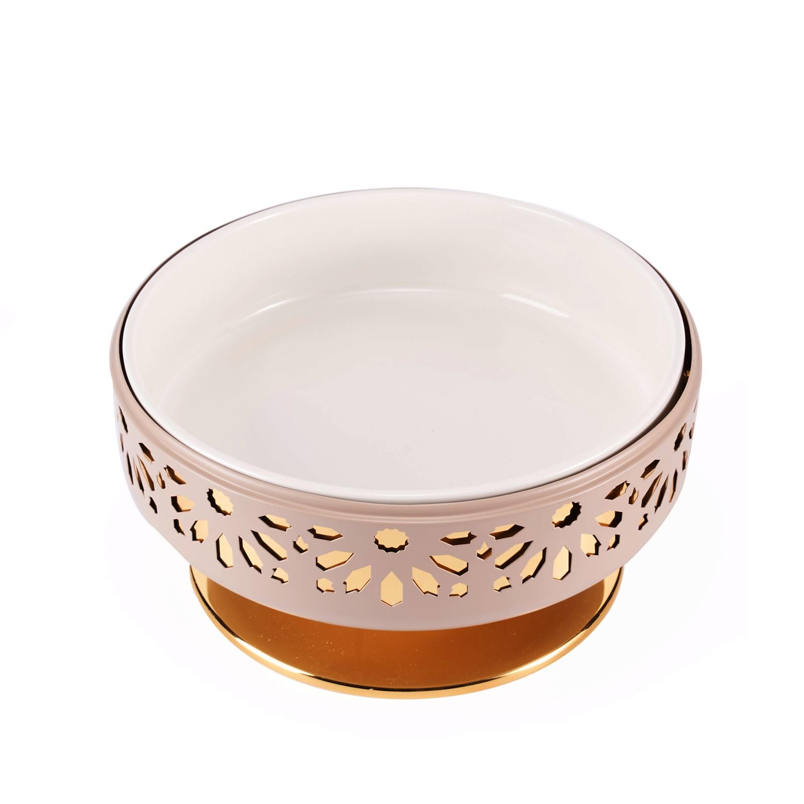 Ikram - Medium Buffet Server - Brown & Gold