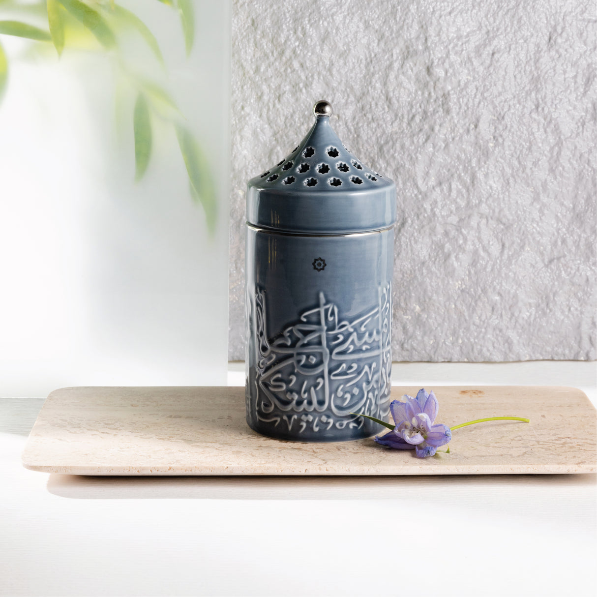 Jiwar - Incense Burner - Haze Blue & Silver