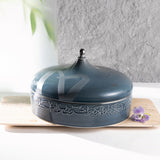 Jiwar - Large Decorative Canister - Haze Blue & Silver