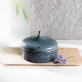 Jiwar - Medium Decorative Canister - Haze Blue & Silver