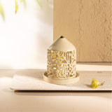 Jiwar - Small Lantern Candle Holder - Ivory & Gold