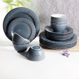 Jiwar - Dinner Set (18-Pc) - Haze Blue & Silver