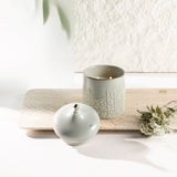 Jiwar -  Medium Candle| Sea Rose - Mint Green & Silver