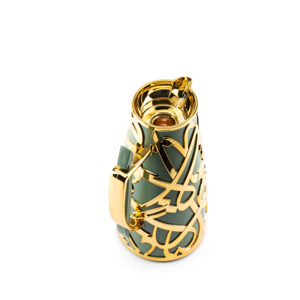 Luxury Diwan - Vacuum Flask  - Olive Green & Gold