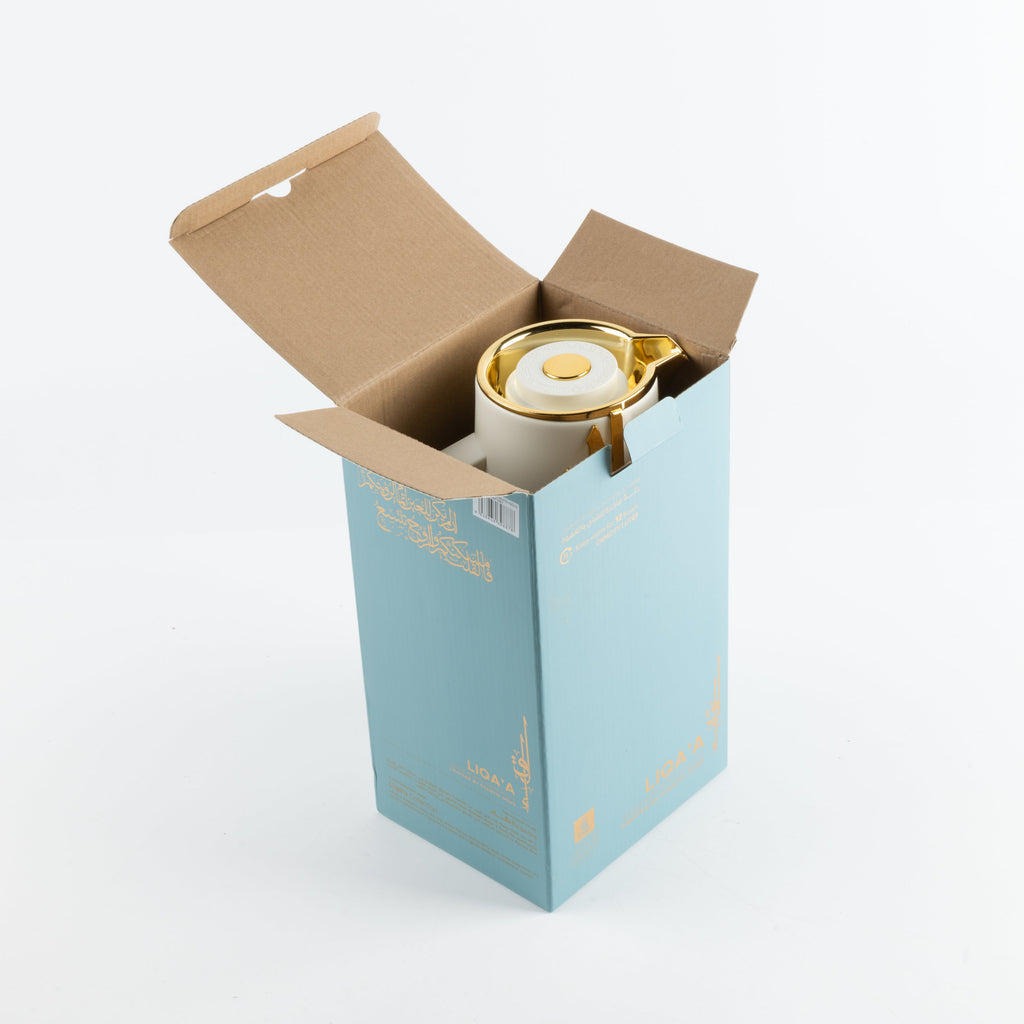 Liqa'a - Vacuum Flask / Thermos - Pearl White & Gold