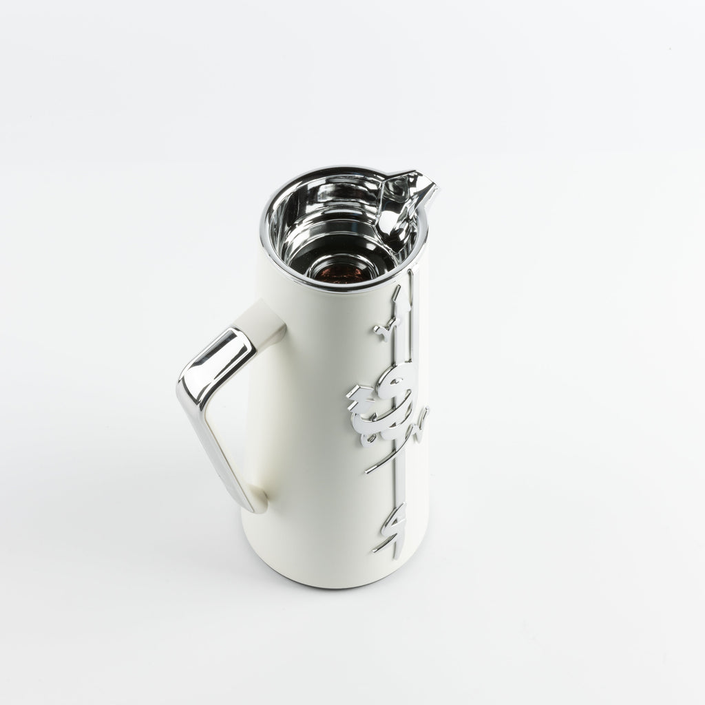 Liqa'a - Vacuum Flask / Thermos - Pearl White & Silver