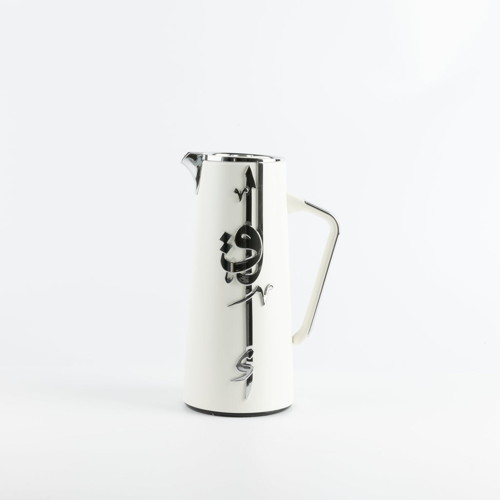 Liqa'a - Vacuum Flask / Thermos - Pearl White & Silver