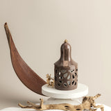 Luxury Noor - Small Lantern Candle Holder - Brown & Gold