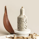Candelabro tipo farol mediano Luxury Noor - Beige y dorado