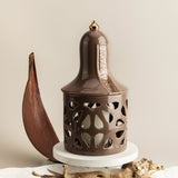 Luxury Noor - Large Lantern Candle Holder - Brown & Gold