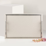 Leather Tray From Rattan - Beige