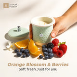 Asala - Large Candle| Citrus Sunrise - Teal  & Silver