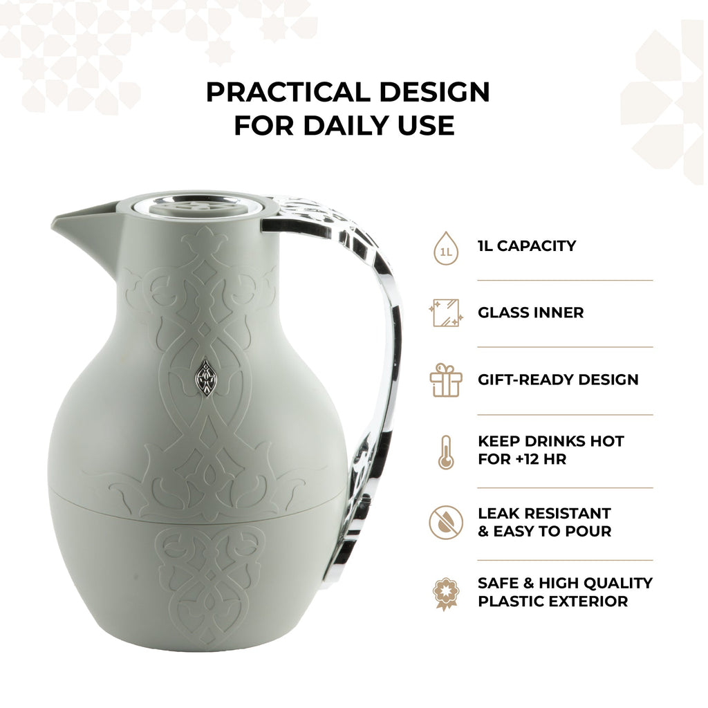 Naqsh - Vacuum Flask / Thermos - Grey & Silver