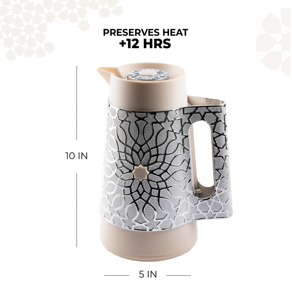 Asala - Vacuum Flask / Thermos - Beige & Silver