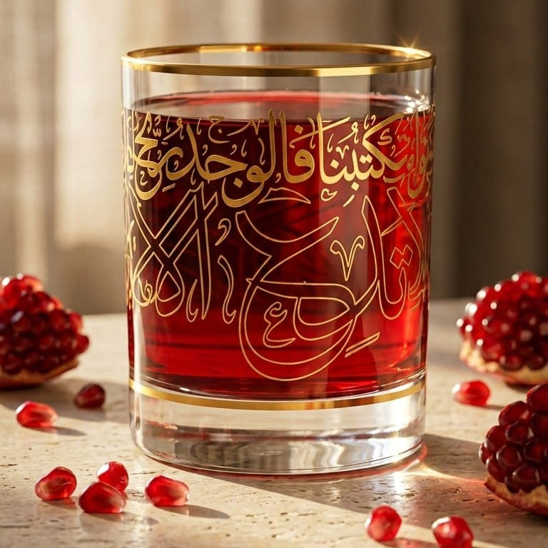 Luxury 6 Short Glass Cups - Gold