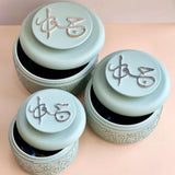 Jiwar - Food Thermos/Warm Serv (Set of 3)- Mint Green & Silver