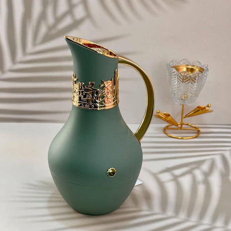 Atheer - Vacuum Flask / Thermos - Olive Green & Gold