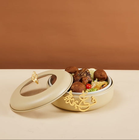 Luxury Diwan – Double Buffet Serve Ivory & gold