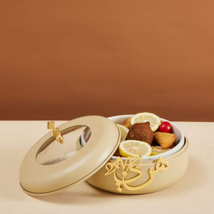 Luxury Diwan – Double Buffet Serve Ivory & gold