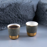 Luxury Majlis - Tazas de café expreso (juego de 2) - Gris brillante