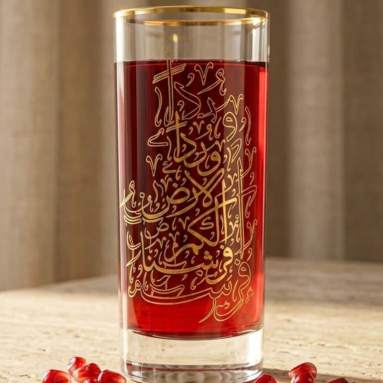 Luxury 6 Tall Glass Cups - Gold