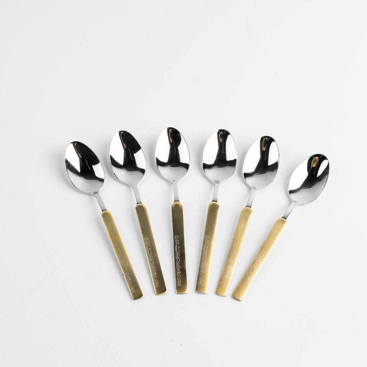 Jiwar - 6pc Teaspoon Set - Silver & Gold