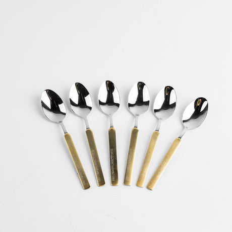 Jiwar - 6pc Teaspoon Set - Silver & Gold