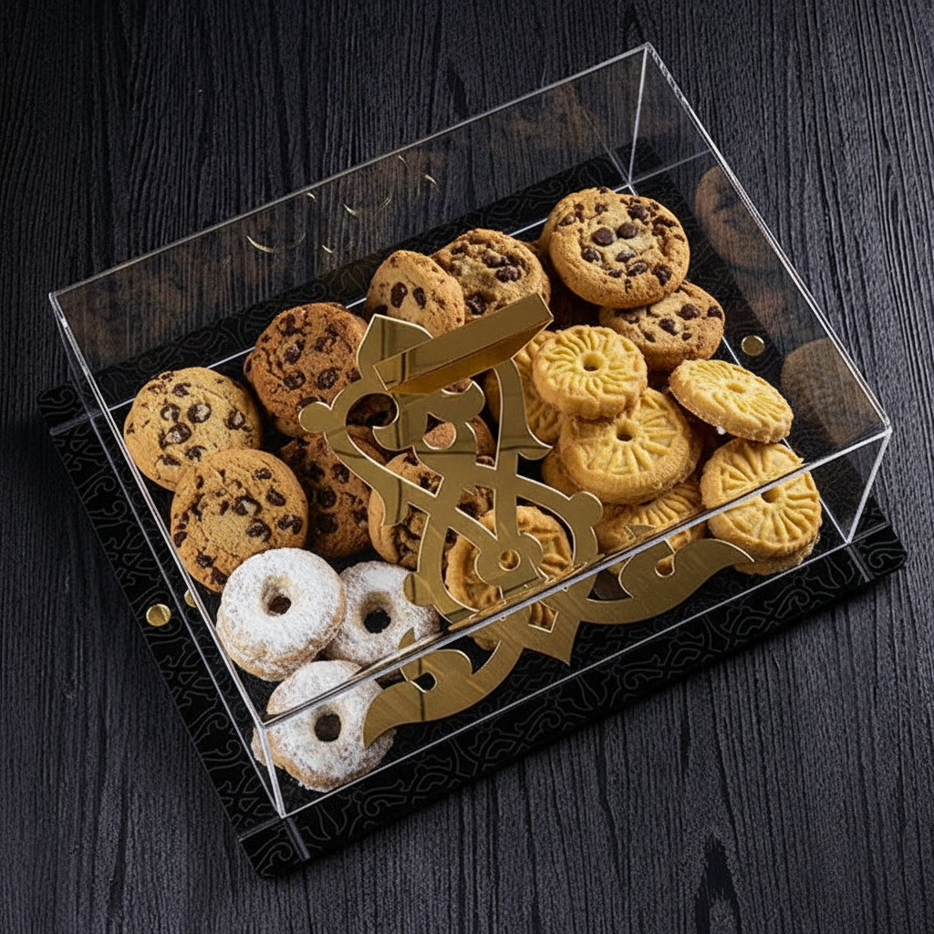 Rumi -  Large Dessert Serving Sets  Black and Gold by Otantik Home