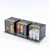 Elegant Black Acrylic Canister Set – 3-Piece Gold-Accent Storage Jars by Otantik Home