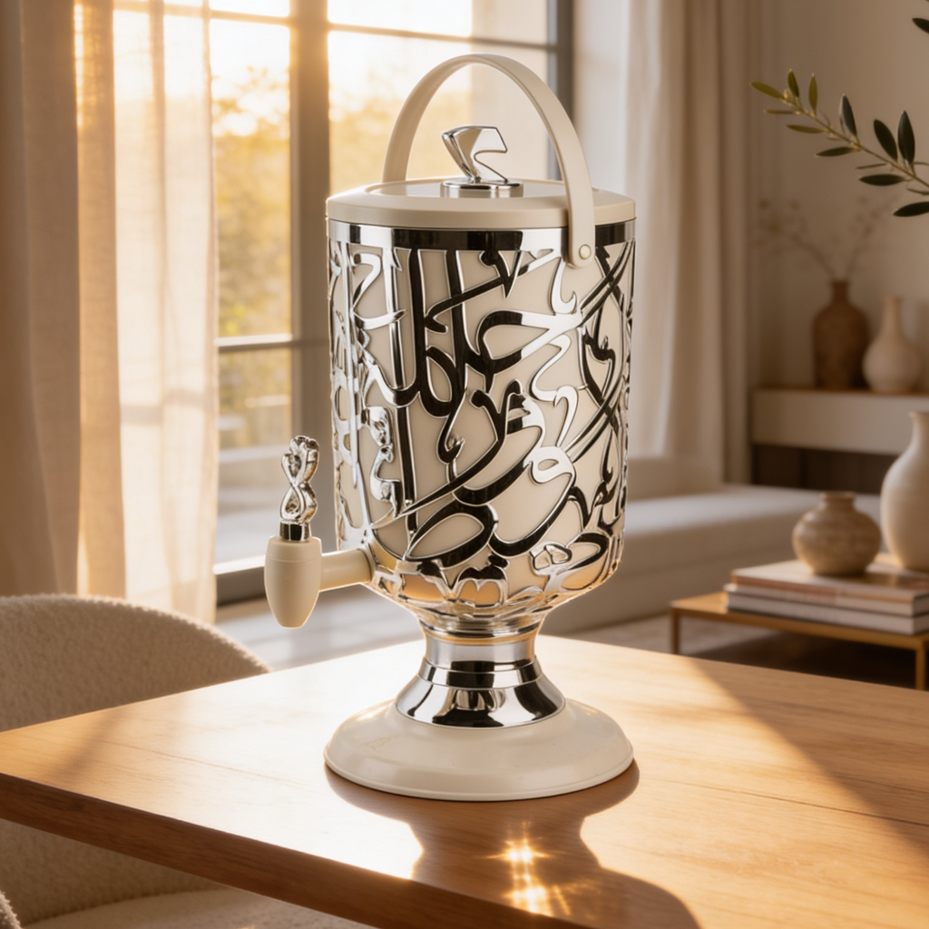 Diwan - 3 Liters Cold Beverage Dispenser - Pearl & Silver
