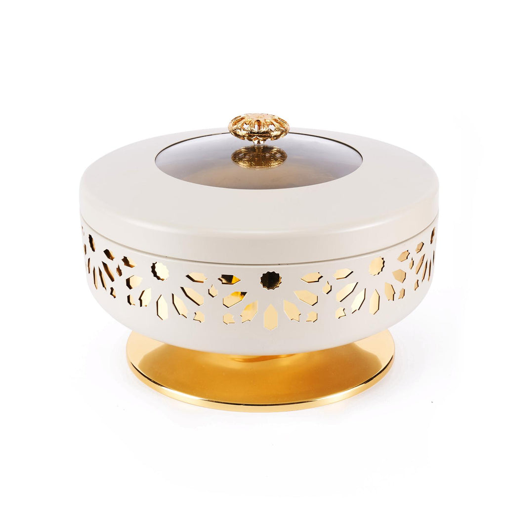 Ikram - Small Buffet Server - Beige & Gold