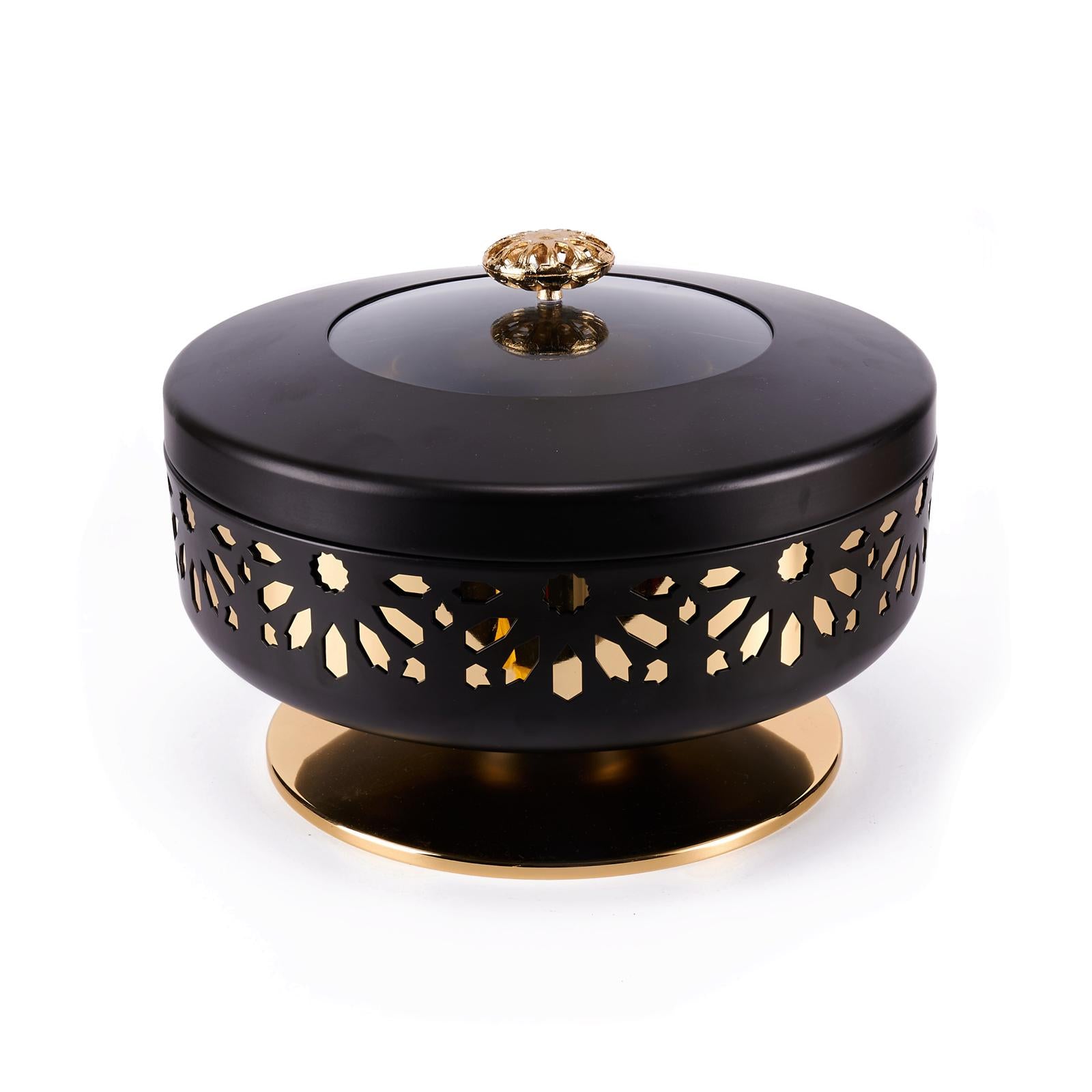 Ikram - Large Buffet Server - Black & Gold
