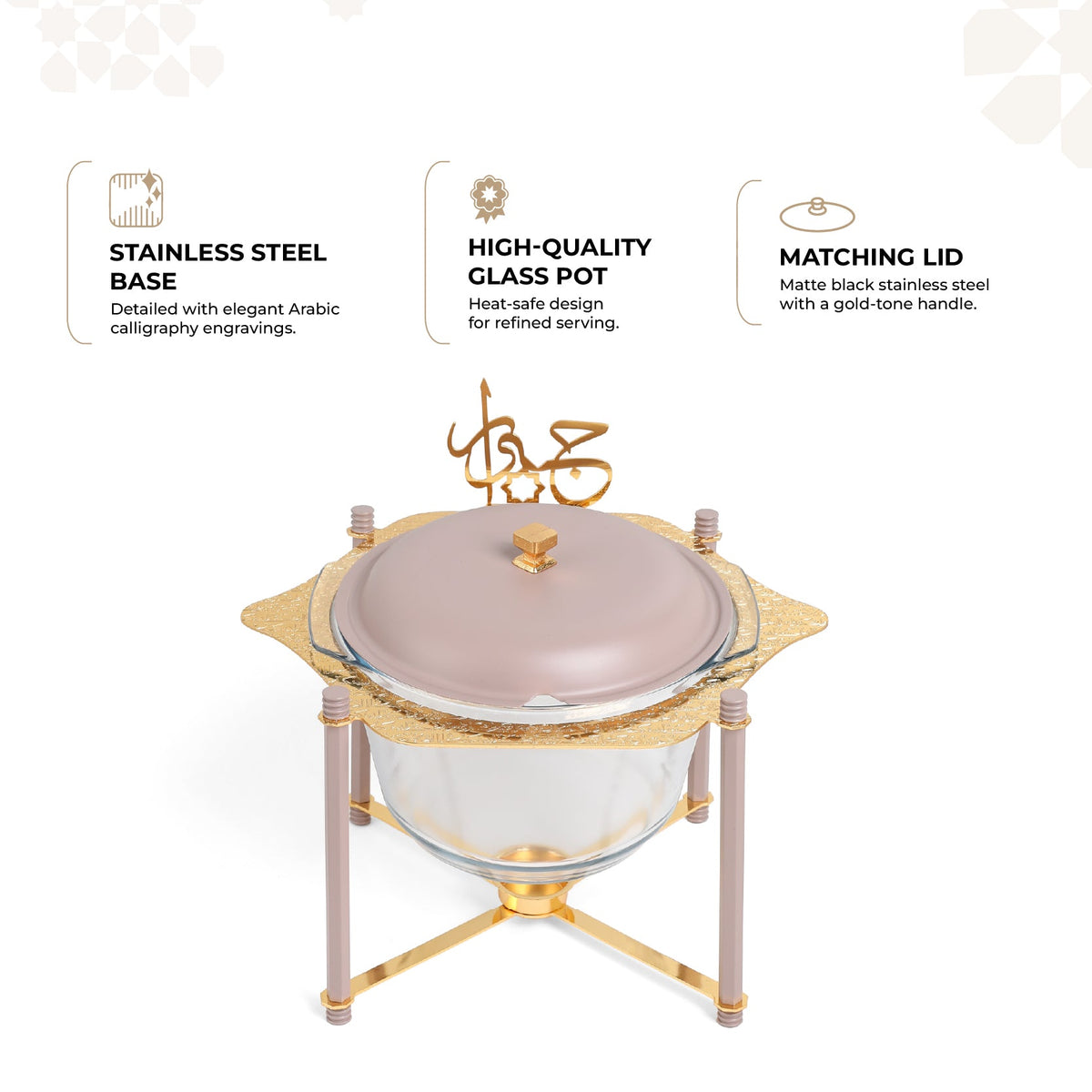 Jiwar - Deluxe Gold Engraved Soup Buffet - Lavender & Gold