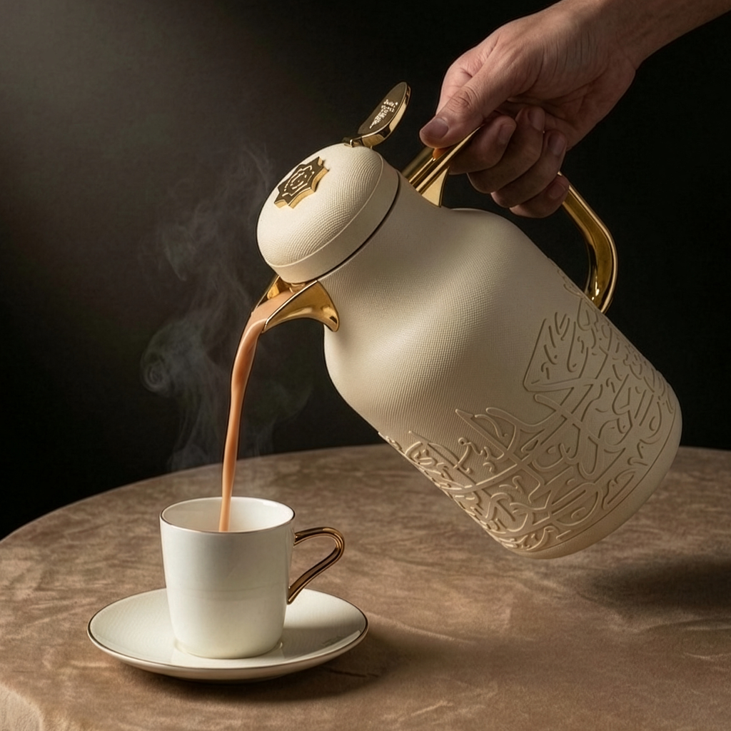 Jiwar - Vacuum Flask / Thermos - Ivory & Gold