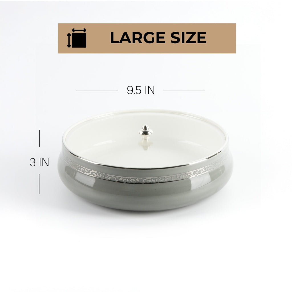 Naqsh - Large Decorative Canister - Grey & Silver