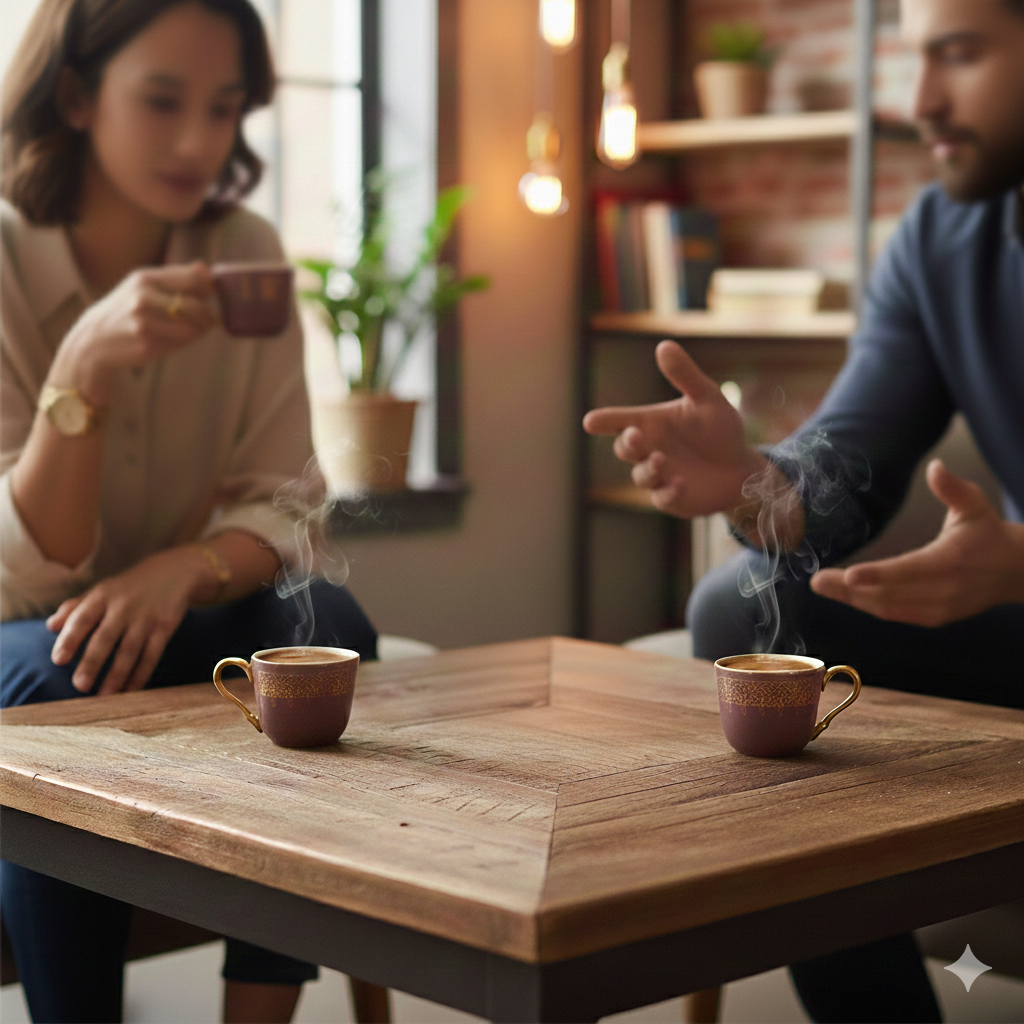 Joud- Espresso/Turkish Coffee Cups Only, 6 Pieces - Purple