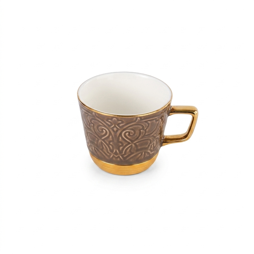 Majlis - English Tea Cups, 6 Pieces - Brown