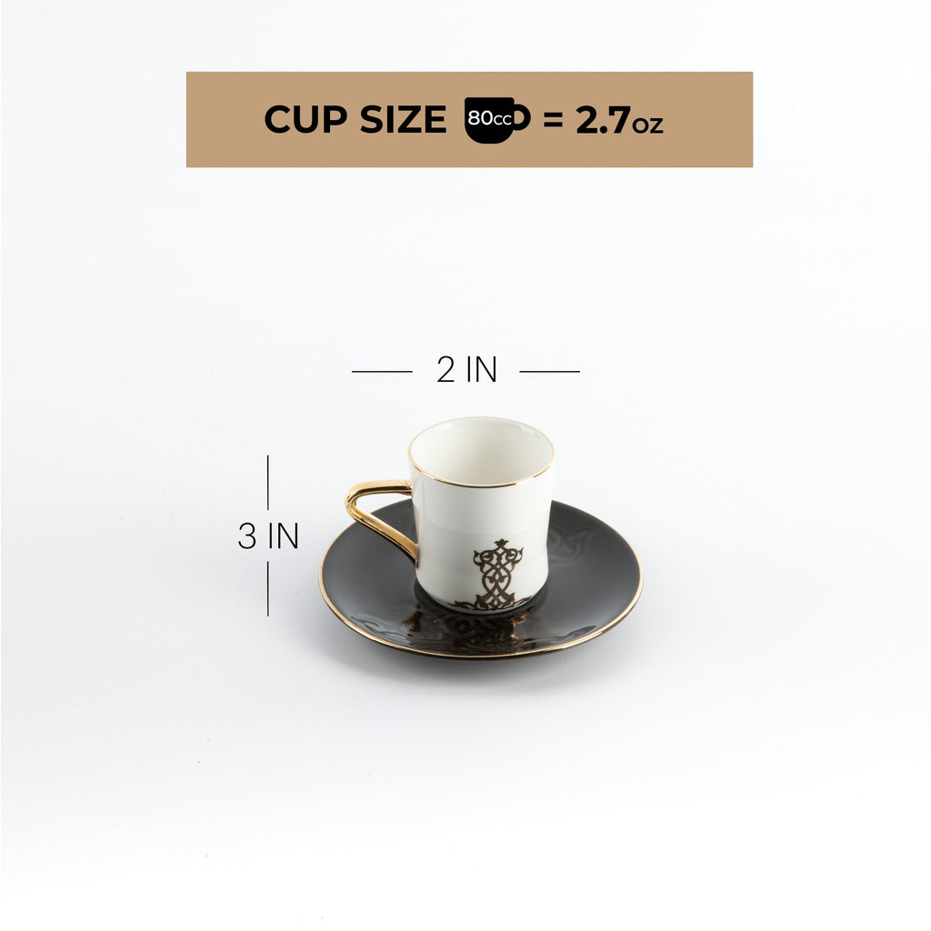 Naqsh - Espresso/Turkish Coffee Set (12-Pc)-Black & Gold