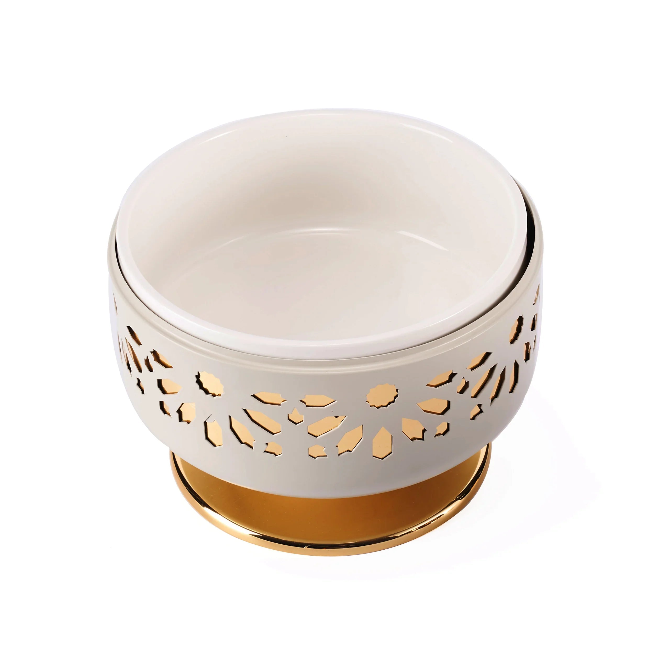 Ikram - Mini Buffet Server - Beige & Gold