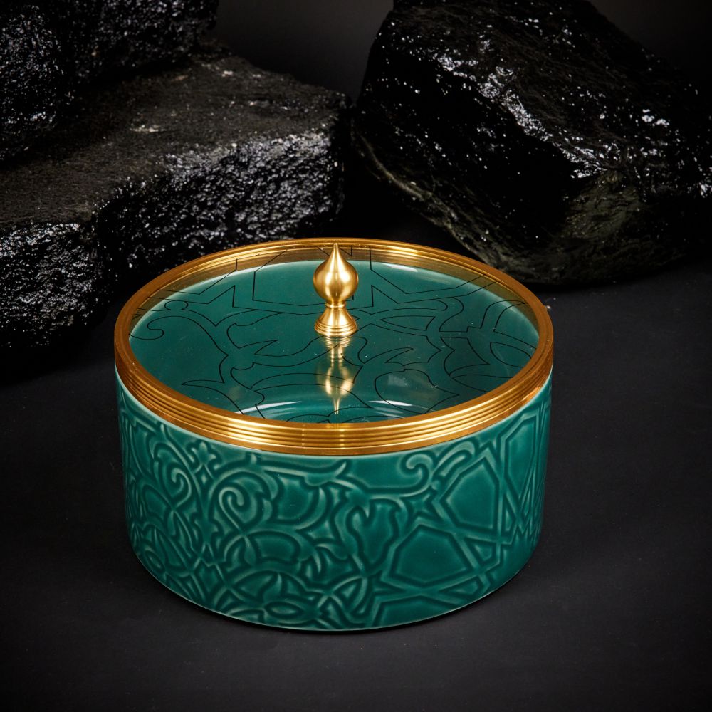 Luxury Majlis - Large Canister - Green & Gold