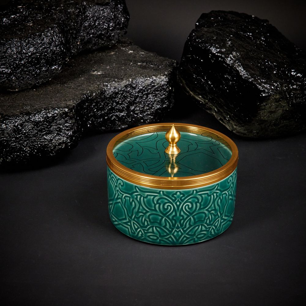 Luxury Majlis - Medium Canister - Green & Gold