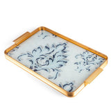 Classy Harir - Stainless Steel Tray - Blue & Gold