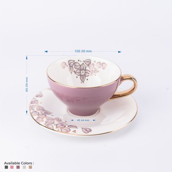 Lila elegante - Tazas de capuchino - Rosa y dorado