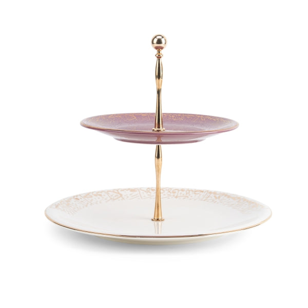 Elegant Joud 2-Tier Plate (7.5+10) -Purple