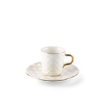 Ratán- Tazas de café turco, (12 piezas)- Beige y dorado