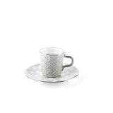 Rattan- Turkish Coffee Cups, (12-Pc)- Grey & Silver