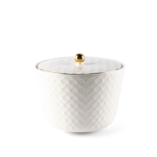 Rattan- Large Date Bowl- Beige & Gold