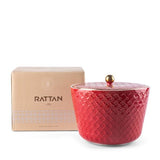 Rattan- Tazón de dátil grande- Rojo y dorado