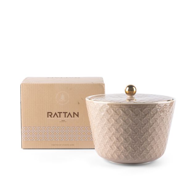 Rattan - Medium Date Bowl - Brown & Gold