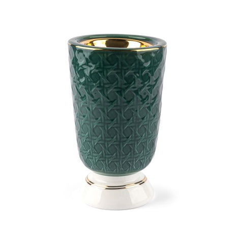 Rattan- Incense Burner- Green & Gold